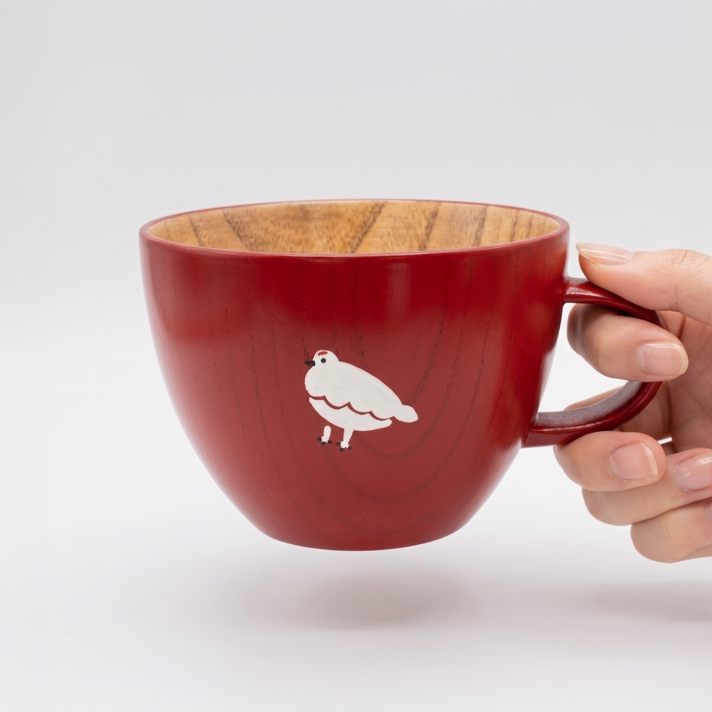 木製らいちょうのスープマグ（赤・黒）｜ギフト包装対応