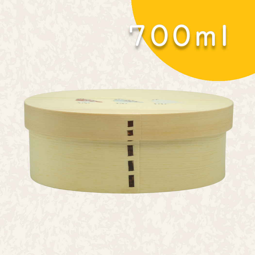 大判型曲げわっぱ弁当箱 白木｜700ml｜三羽のらいちょう