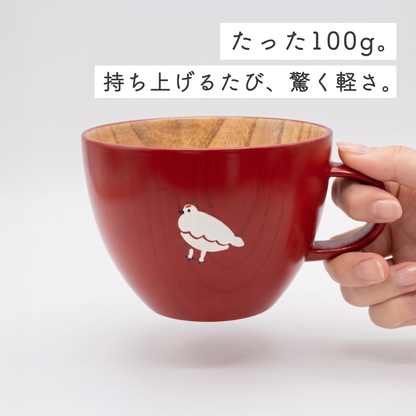 らいちょうのスープマグ ペアセット （赤×黒）