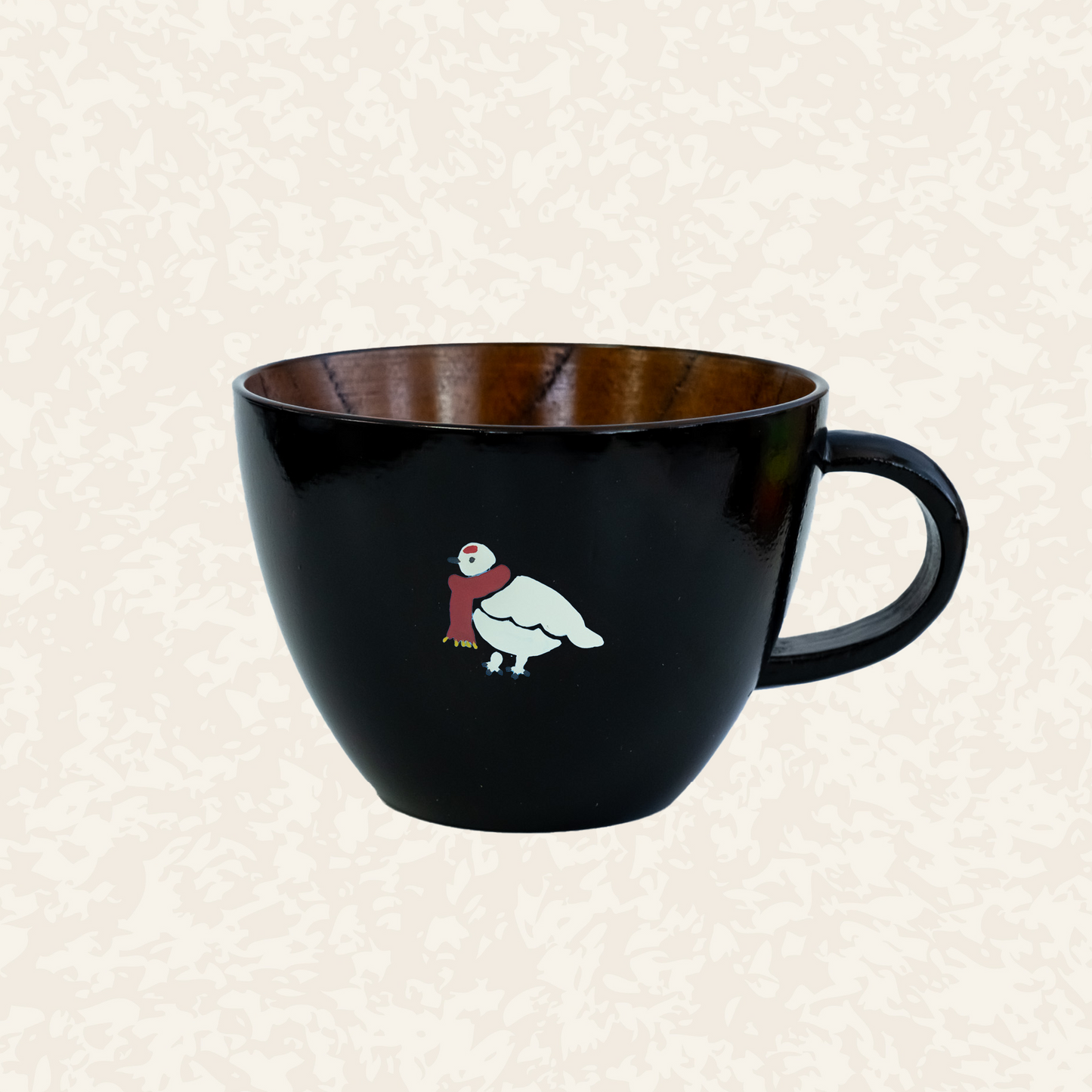 マフラーを巻いた らいちょうのスープマグ