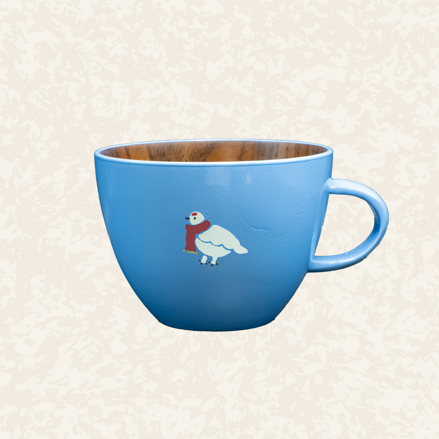 マフラーを巻いた らいちょうのスープマグ