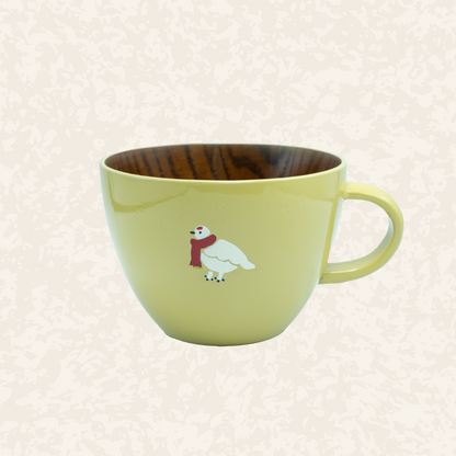 マフラーを巻いた らいちょうのスープマグ