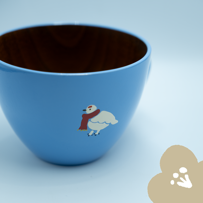 マフラーを巻いた らいちょうのスープマグ